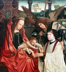 María con el niño, el Arcángel Miguel y un donante